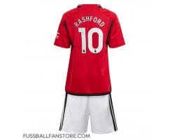 Manchester United Marcus Rashford #10 Replik Heimtrikot Kinder 2023-24 Kurzarm (+ Kurze Hosen)